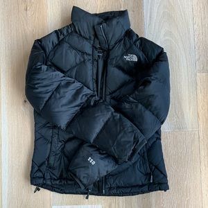 North Face black puffer coat. Size S.